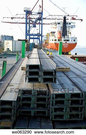 U-shaped steel beams, Port of Bilbao, Santurtzi. Biscay, Euskadi, Spain View Large Photo Image Stock Image - U-shaped steel beams, Port of Bilbao, Santurtzi. Biscay, Euskadi, Spain. Fotosearch