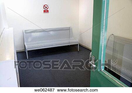 Stock Photo - Waiting area in Chichester railway station. England, UK. Fotosearch