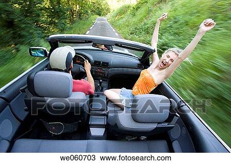 Stock Image - Young couple on the road. Gipuzkoa, Euskadi.. Fotosearch
