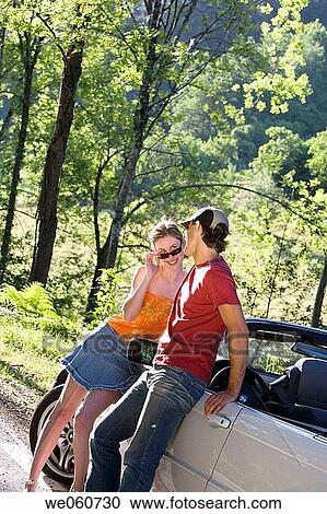 Young couple on the road. Gipuzkoa, Euskadi. View Large Photo Image Stock Image - Young couple on the road. Gipuzkoa, Euskadi.. Fotosearch