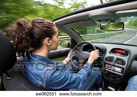 Young woman in convertible car, Gipuzkoa, Euskadi. Spain. View Large Photo Image Stock Image - Young woman in convertible car, Gipuzkoa, Euskadi. Spain.. Fotosearch