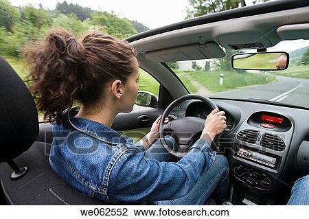 Young woman in convertible car, Gipuzkoa, Euskadi. Spain. View Large Photo Image Stock Image - Young woman in convertible car, Gipuzkoa, Euskadi. Spain.. Fotosearch
