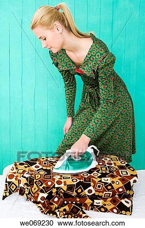 Stock Image - 30's, blouse, blond, appliance, 20's. Fotosearch