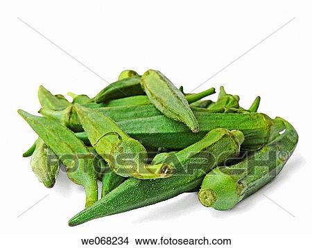 Picture - Abelmoschus esculentus. Lady Finger. Pune, Maharashtra, India.. Fotosearch