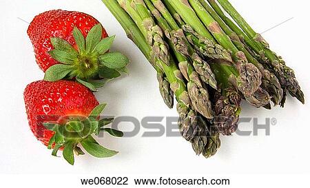 Asparagus and strawberries View Large Photo Image Stock Image - Asparagus and strawberries. Fotosearch
