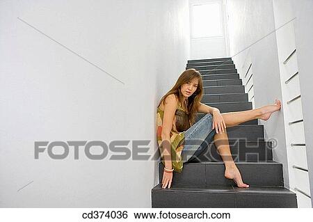 backlight, barefoot, brunette View Large Photo Image Stock Photograph - backlight, barefoot, brunette. Fotosearch