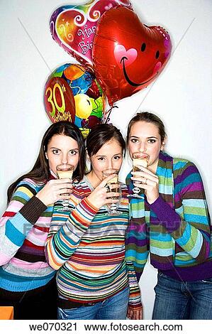 balloon, Birthday party, brunette, celebrate View Large Photo Image Stock Image - balloon, Birthday party, brunette, celebrate. Fotosearch