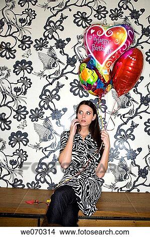 balloon, brunette View Large Photo Image Picture - balloon, brunette. Fotosearch