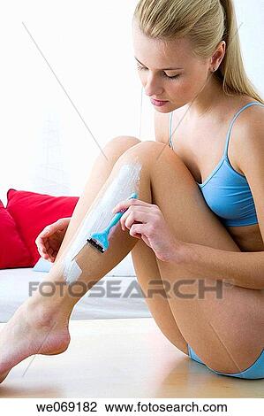 barefoot, blond, Body care View Large Photo Image Stock Image - barefoot, blond, Body care. Fotosearch