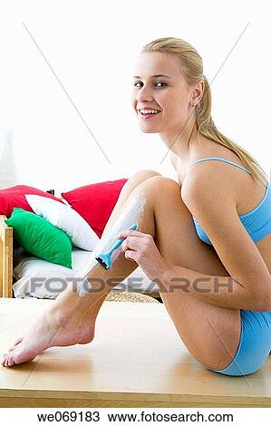 barefoot, blond, Body care View Large Photo Image Stock Image - barefoot, blond, Body care. Fotosearch