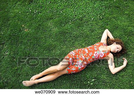 barefoot, brunette, calm View Large Photo Image Stock Photo - barefoot, brunette, calm. Fotosearch
