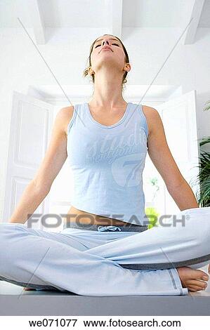 barefoot, brunette, concentrate View Large Photo Image Stock Photo - barefoot, brunette, concentrate. Fotosearch