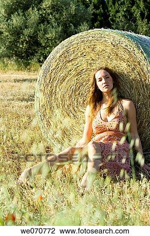 barefoot, calm, brunette, absorbed View Large Photo Image Stock Image - barefoot, calm, brunette, absorbed. Fotosearch