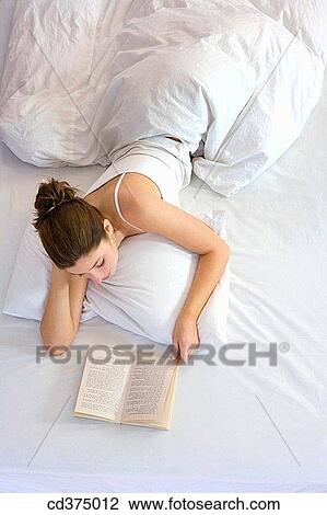 bed, bedroom, book, brunette, calm View Large Photo Image Stock Image - bed, bedroom, book, brunette, calm. Fotosearch