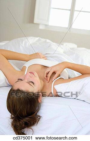 bed, bedroom, brunette, calm View Large Photo Image Stock Image - bed, bedroom, brunette, calm. Fotosearch