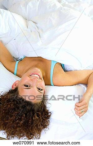 bed, bedroom, brunette, calm View Large Photo Image Stock Image - bed, bedroom, brunette, calm. Fotosearch
