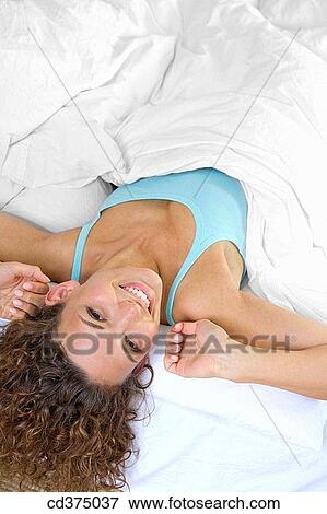 bed, bedroom, brunette, calm View Large Photo Image Stock Photo - bed, bedroom, brunette, calm. Fotosearch