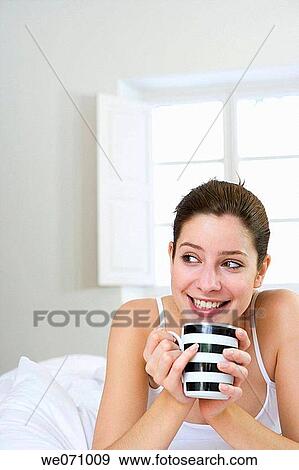 bed, bedroom, brunette, calm View Large Photo Image Stock Photo - bed, bedroom, brunette, calm. Fotosearch