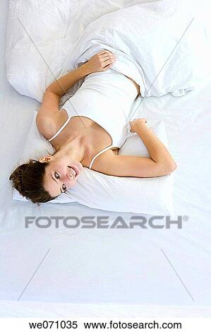 bed, bedroom, brunette, calm View Large Photo Image Stock Photography - bed, bedroom, brunette, calm. Fotosearch