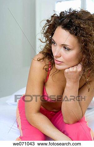 bed, carnality, brunette, absorbed View Large Photo Image Stock Image - bed, carnality, brunette, absorbed. Fotosearch