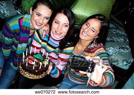 birthday, Birthday cake, Birthday party, brunette, camera View Large Photo Image Stock Image - birthday, Birthday cake, Birthday party, brunette, camera. Fotosearch