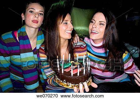 birthday, brunette, Birthday party, Birthday cake, amusement View Large Photo Image Stock Image - birthday, brunette, Birthday party, Birthday cake, amusement. Fotosearch