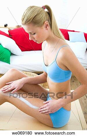 blond, Body care, apply View Large Photo Image Stock Image - blond, Body care, apply. Fotosearch