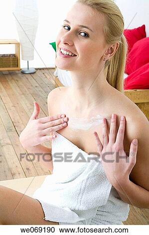 blond, carnality, Body care, apply View Large Photo Image Stock Image - blond, carnality, Body care, apply. Fotosearch