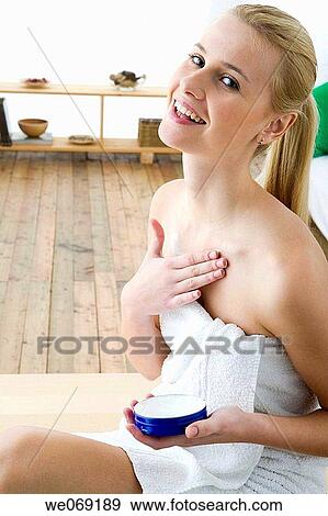 blond, carnality, Body care, apply View Large Photo Image Stock Photo - blond, carnality, Body care, apply. Fotosearch