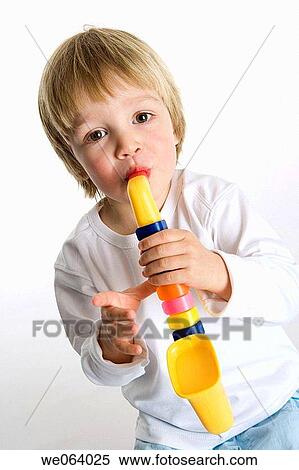 Stock Photography - blond, child, brass, boy, 3-4 years. Fotosearch