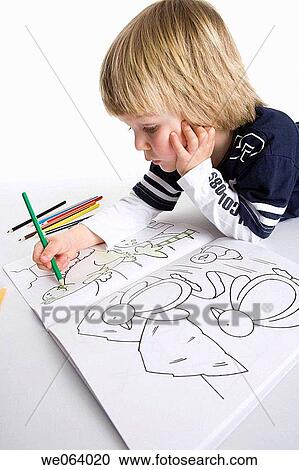 Stock Image - blond, childhood, child, boy, 3-4 years. Fotosearch