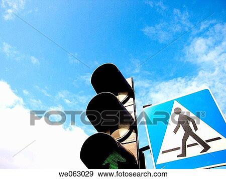 blue, blue sky, concept, crosswalk, day View Large Photo Image Stock Photo - blue, blue sky, concept, crosswalk, day. Fotosearch