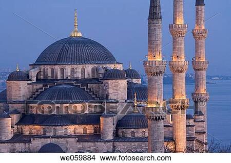 Blue Mosque and Bosphore in background, Istanbul. Turkey View Large Photo Image Picture - Blue Mosque and Bosphore in background, Istanbul. Turkey. Fotosearch