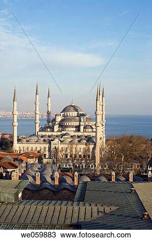 Blue Mosque and Bosphore in background, Istanbul. Turkey View Large Photo Image Stock Image - Blue Mosque and Bosphore in background, Istanbul. Turkey. Fotosearch