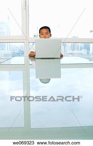 Stock Image - boy, Child prodigy, child, business, Asian. Fotosearch
