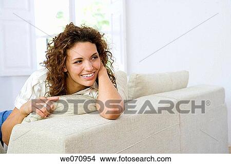 brunette, at-home View Large Photo Image Picture - brunette, at-home. Fotosearch