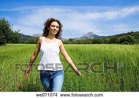 brunette, calm, carefree View Large Photo Image Picture - brunette, calm, carefree. Fotosearch