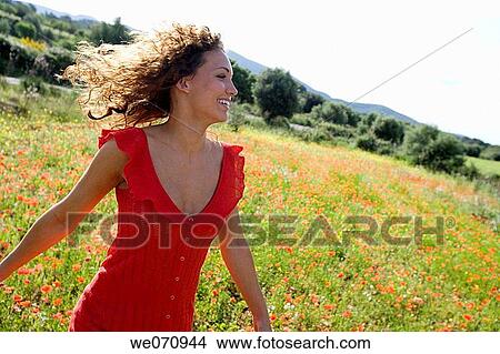 brunette, carefree View Large Photo Image Picture - brunette, carefree. Fotosearch