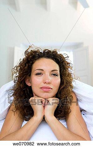 brunette, chilling out, Close-up View Large Photo Image Stock Image - brunette, chilling out, Close-up. Fotosearch