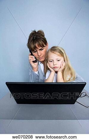 Stock Photo - business, businesspeople, businesswoman, calling. Fotosearch