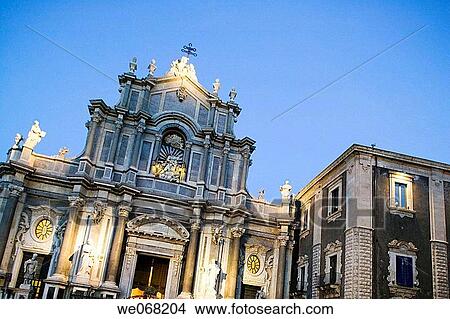Cathedral at night. Catania. Sicily. Italy View Large Photo Image Picture - Cathedral at night. Catania. Sicily. Italy. Fotosearch