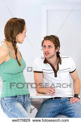 chat, contemporary, at-home View Large Photo Image Stock Photo - chat, contemporary, at-home. Fotosearch