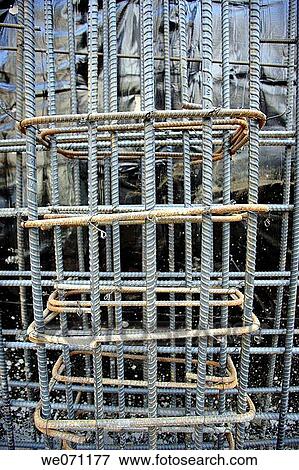 Construction steel rebar tied together for column View Large Photo Image Stock Photo - Construction steel rebar tied together for column. Fotosearch