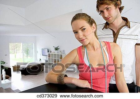contemporary, couple, at-home View Large Photo Image Stock Photo - contemporary, couple, at-home. Fotosearch