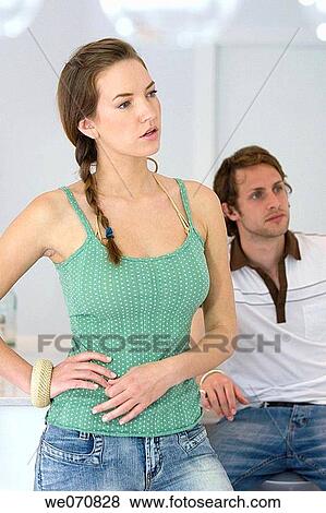 Stock Photo - contemporary, couple, at-home. Fotosearch