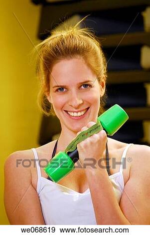 contemporary, dumbbell, exercise, Facial expression View Large Photo Image Stock Photo - contemporary, dumbbell, exercise, Facial expression. Fotosearch
