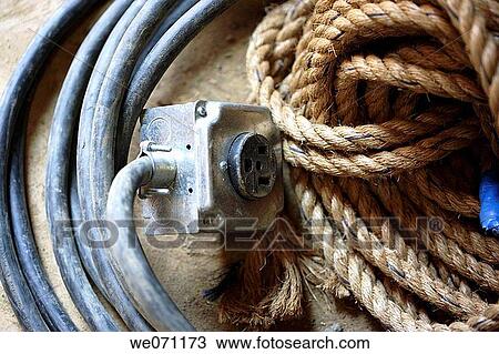 Electrical extension outlet with rope View Large Photo Image Stock Image - Electrical extension outlet with rope. Fotosearch