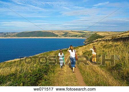 Stock Photo - Europe, UK, England, North Devon Woolacombe Bay. Fotosearch
