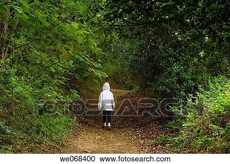 Stock Image - Europe, UK, England, Sussex Surrey, border path. Fotosearch