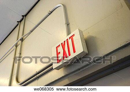? EXIT? sign next to electrical cables. View Large Photo Image Stock Photography - ? EXIT? sign next to electrical cables.. Fotosearch